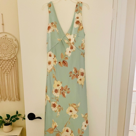 Floral Print Satin Slip Maxi Dress - Picture 1 of 7
